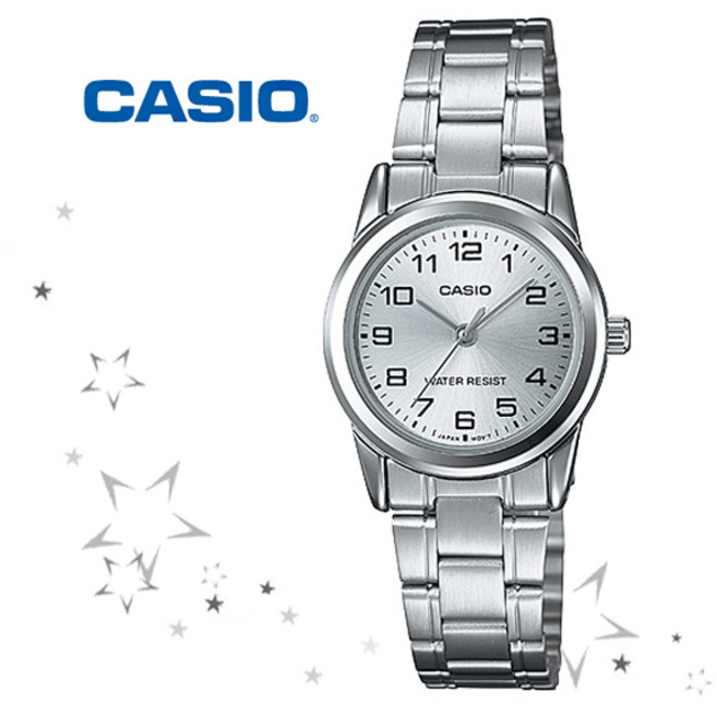 카시오 여성용 아날로그 메탈시계 LTP-V001D-7B