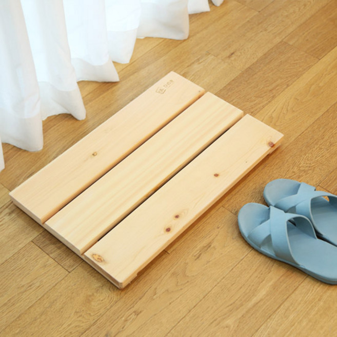 휴 플러스 히노끼 원목발판 (소) 욕실발판 베란다 현관 화장실 발매트, 1개