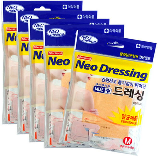 네오드레싱 네오 드레싱밴드 살색 사이즈, 6개입, 5개