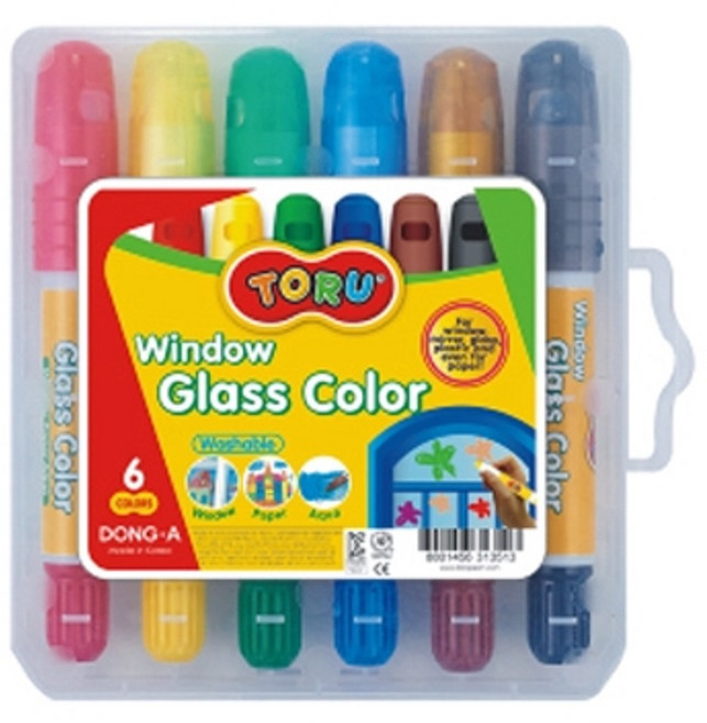 동아 토루 글라스 칼라마카 (유리 거울) 보드마카, 6색, 1개