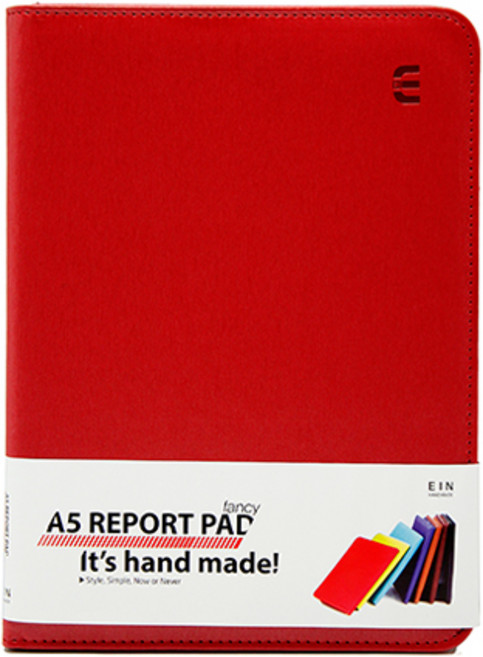 아인텍 프리미엄 핸드메이드 가죽 레포트패드 / 전 사이즈 A4 / A5 / A6 모음 필기노트 노트패드 패스포드 필기노트 리필노트_AA22, 03 A5 레포트패드 팬시/레드[H0334]