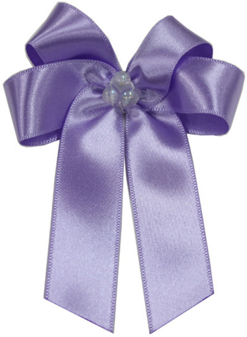 나모몰 핸드메이드 리본꽃 완성리본, 구슬보우_보라, 1개