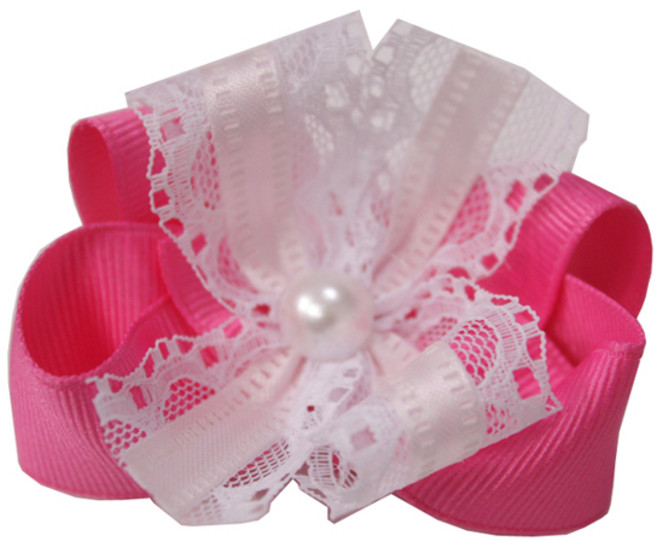 나모몰 핸드메이드 리본꽃 완성리본, 레이스더블_체리, 1개