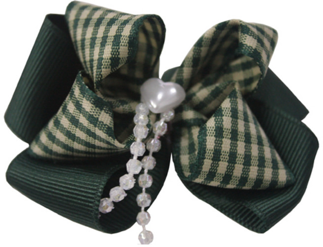 나모몰 핸드메이드 리본꽃 완성리본, 체크더블_수박, 1개