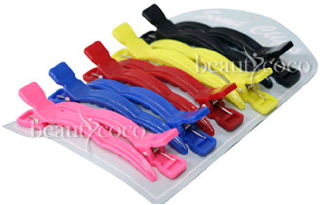 [시술도구] 셀프 염색 시술도구 악어핀셋 (낱개1개) /색상랜덤, 1개