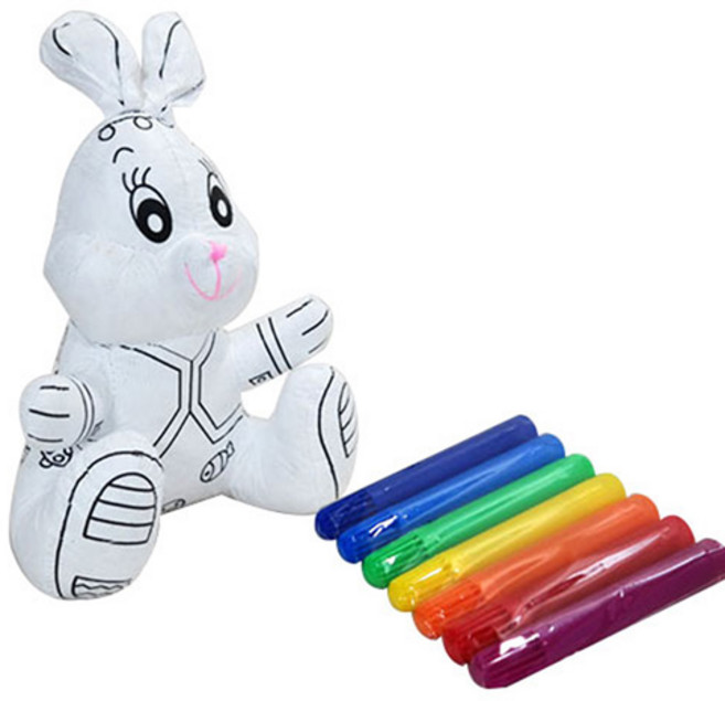 수작소 교통수단 풍선 색칠놀이 워셔블 색칠놀이 인형, (08)토끼 워셔블인형, 1개