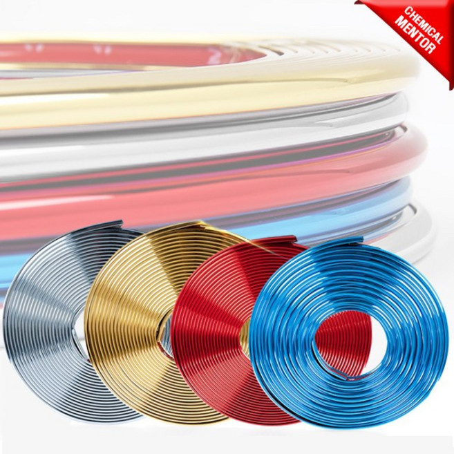 케미칼멘토 크롬휠가드 휠프로텍터 휠튜닝 휠라인 휠라인몰딩 휠 가드용품, 01휠프로텍터-크롬골드