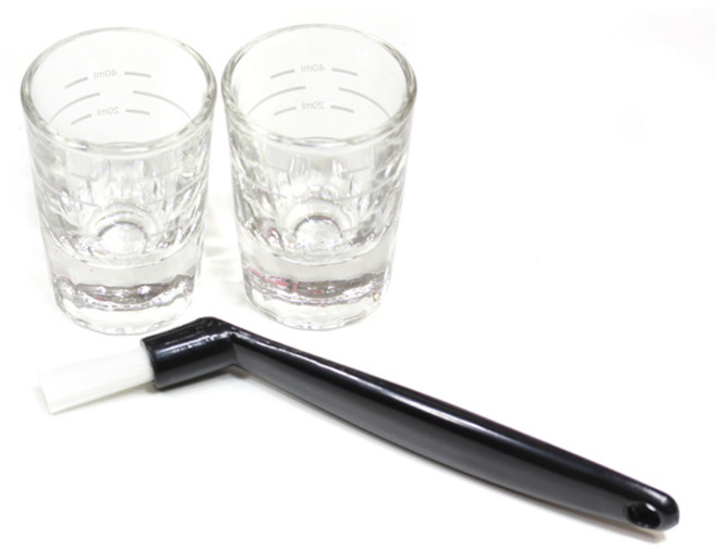 [바리스타 샷잔＆브러쉬 세트]/에스프레소/넉박스/템퍼/원두커피/카페/린넨/, 1개