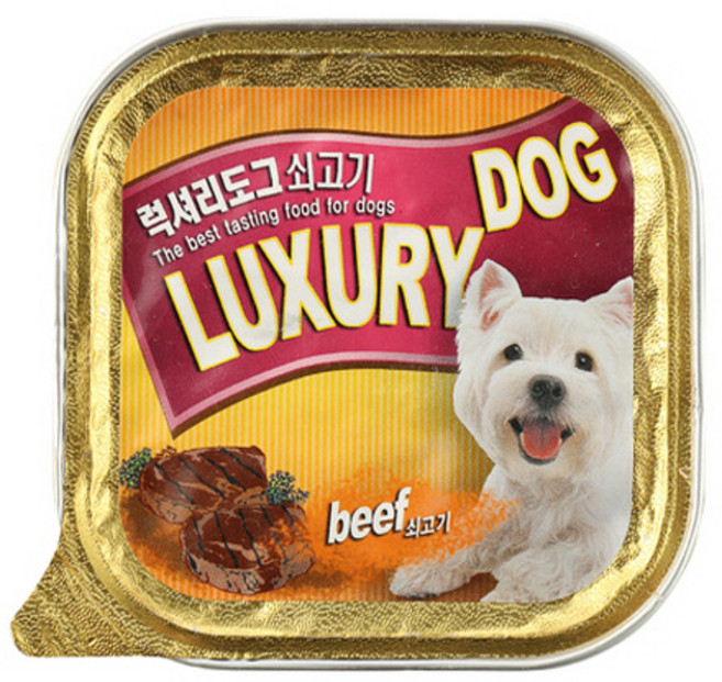 럭셔리도그 사각캔 (100g), 100g, 1개, 소, 소고기