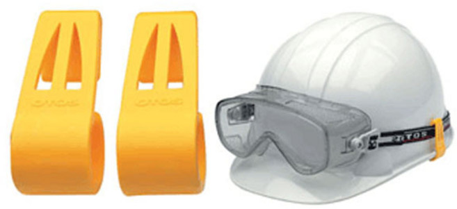 오토스 안전모용 고글클립 1세트 빗물받이용 투구용, 노랑