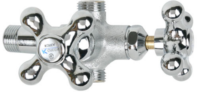 수도마스터 두갈래 십자앵글 밸브, 1개