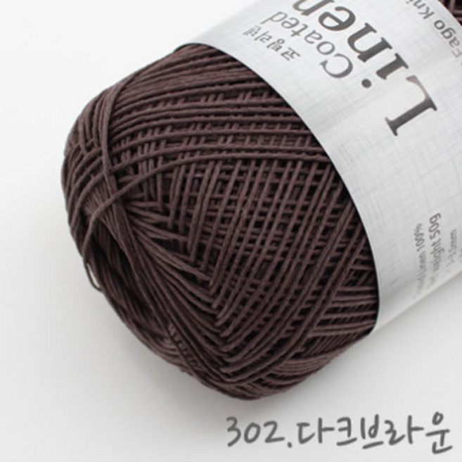 굿울 코팅리넨 소품 뜨개질실 가방, 302(다크브라운), 1개