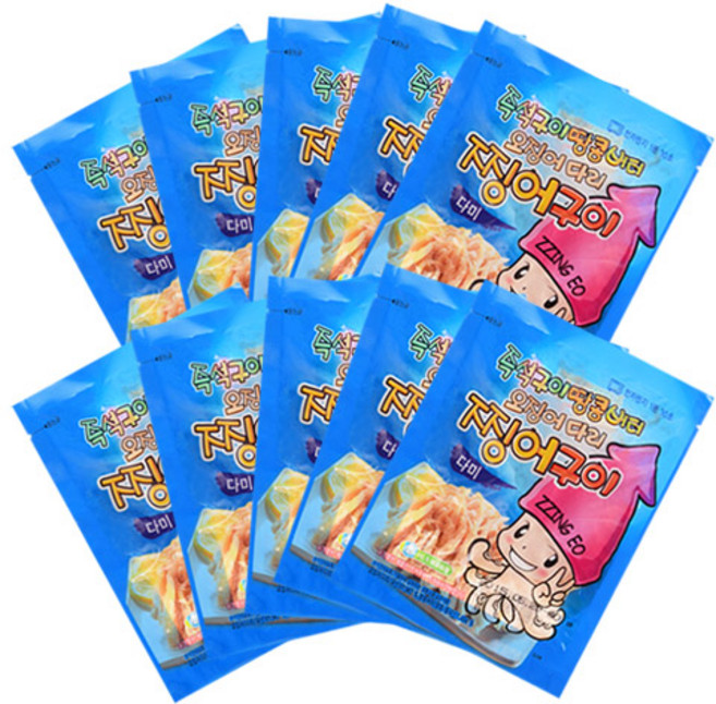 땅콩버터오징어 찡어구이 다미 80g 10팩세트 오다리 오징어다리, 10개