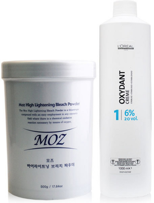 모즈 하이라이트닝 브리치파우더 탈색제, 탈색 파우더 500g + 산화제 1000ml, 1세트, 1개