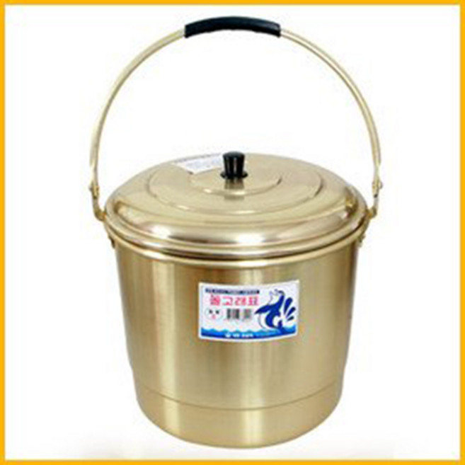 돌고래표 황들통(특대) DO 양은 들통 찜기 찜통 양동이 손잡이 냄비, 1개, 37cm