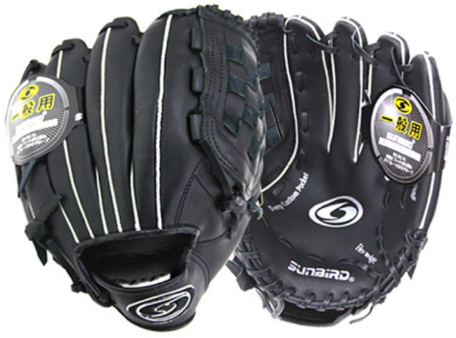 썬버드 NEW 가죽 야구 글러브 우투용 성인용 S600N, 블랙, 1개