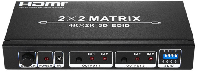 이지넷유비쿼터스 2대2 HDMI MATRIX스위치 4K UHD지원 NEXT 2202HDM, 1개