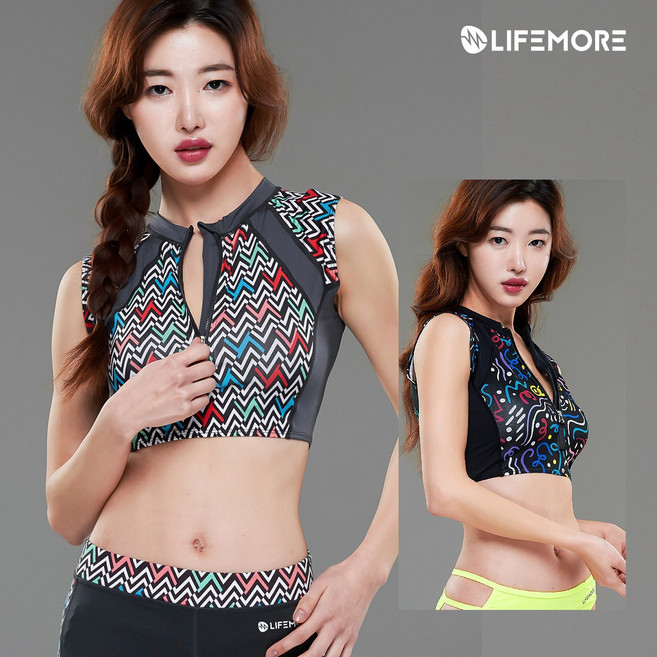 캐서린 나시 크롭 래쉬가드 비키니 비치웨어 423B