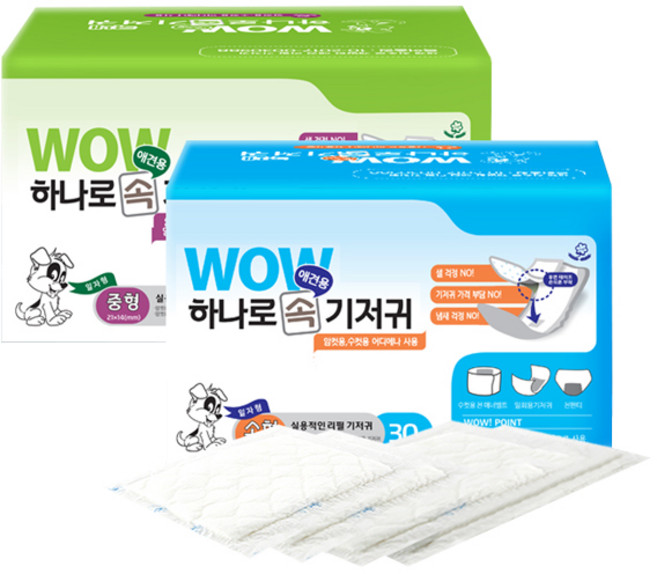 와우 하나로 속기저귀 30매/150매 - 사이즈, 30개