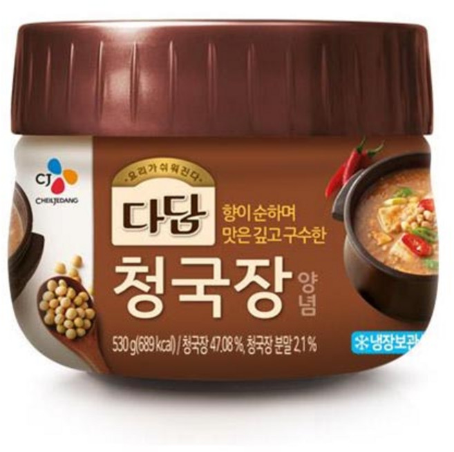 (냉장)cj제일제당(주) 다담 청국장양념, 530g, 1개