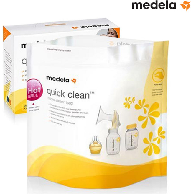 메델라 퀵클린 전자레인지용 소독백 5매 100회사용가능 젖병소독기, 상세 설명 참조