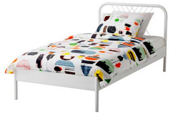 이케아 NESTTUN 싱글침대+갈빗살(프레임만), 화이트_691.580.26