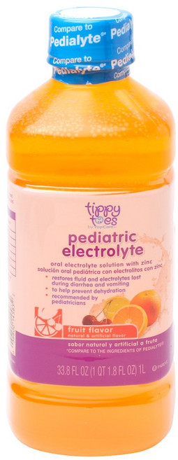 Tippy Toes 페디어트릭 일렉트롤라이트 프룻 플레이버 내추럴 & 아티피셜, 1L, 1개