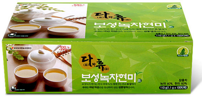 차 티백 다와휴 보성녹차현미 티백 100티백(각) _, 단일 총 수량, 100개입, 1.1g