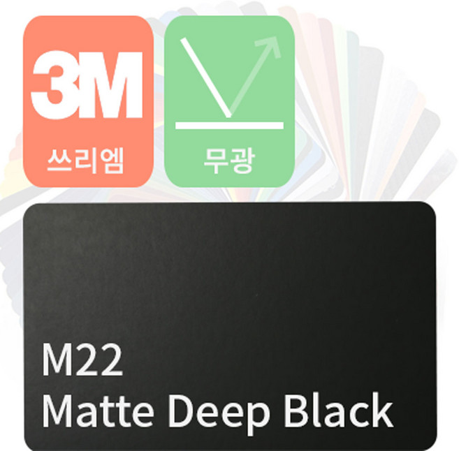 3M 1080 자동차랩핑지 차량용시트지 무광 필름 [1520mm x 500mm], 딥 블랙, 1개