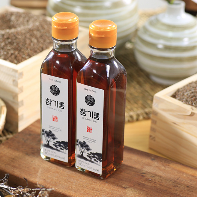 개성방앗간 고소한 맛이 살아 있는 참기름, 180ml, 2개