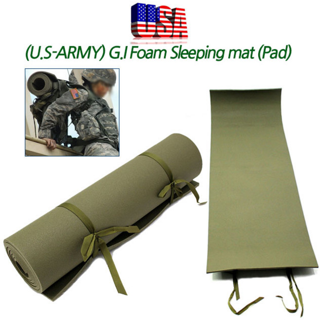USA정품 GI슬리핑매트 야전롤매트 매트 미군용 패드, 올리브그린