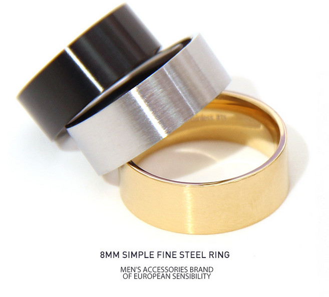 제이크 심플8mm 써지컬스틸 남성반지