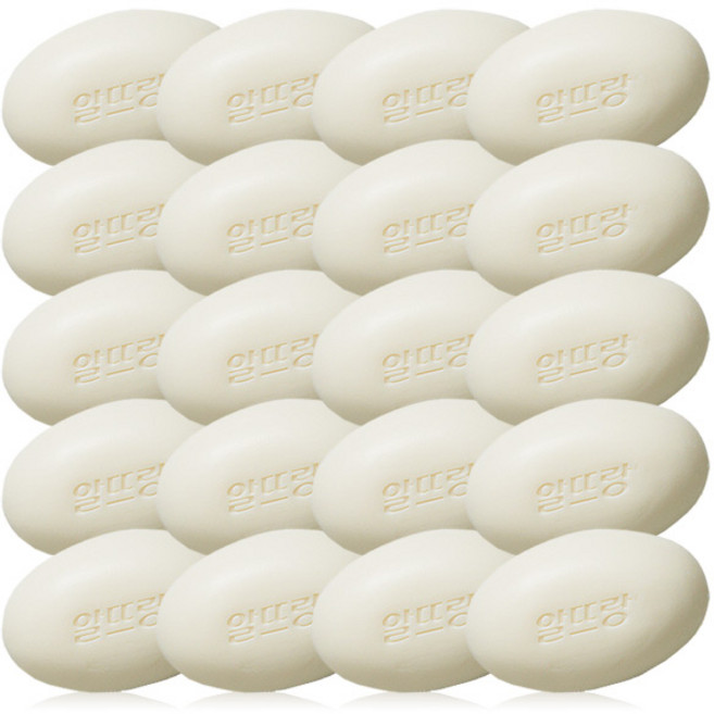 LG생활건강 알뜨랑비누 130g 그린 화이트 목욕비누, 20개