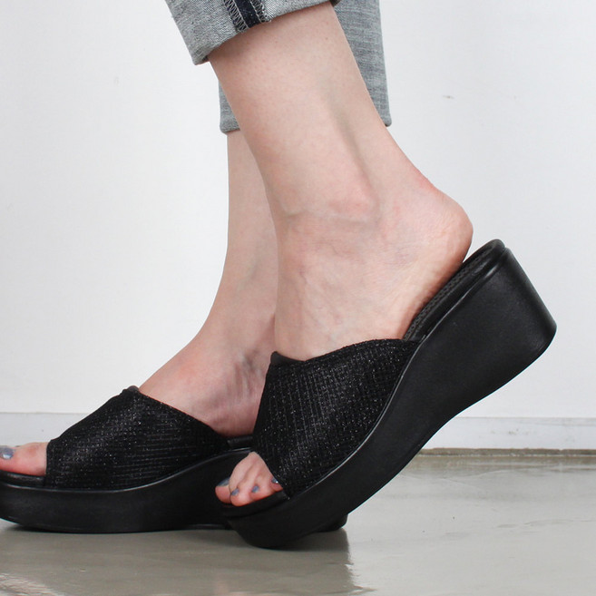 분홍슈즈 펄샤틴 6cm 여성 사무실 슬리퍼