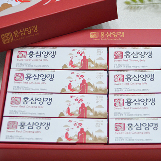 국내산 수제양갱 홍삼양갱세트 40g, 8개