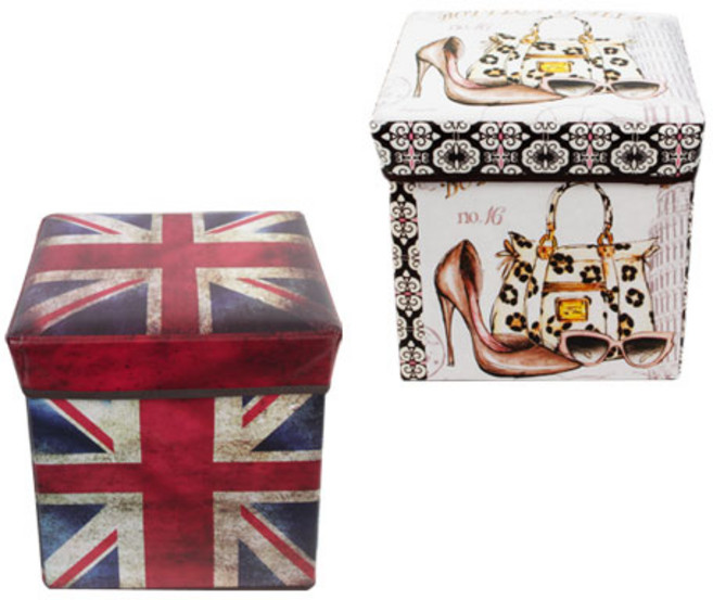 NKMALL 1+1 수납의자 스툴 빈티지정리함 트렁크정리함