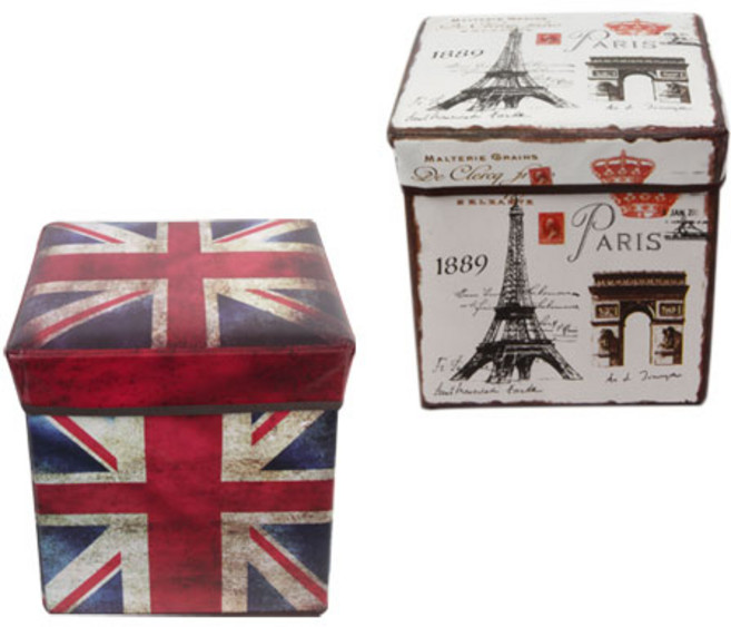 NKMALL 1+1 수납의자 스툴 빈티지정리함 트렁크정리함