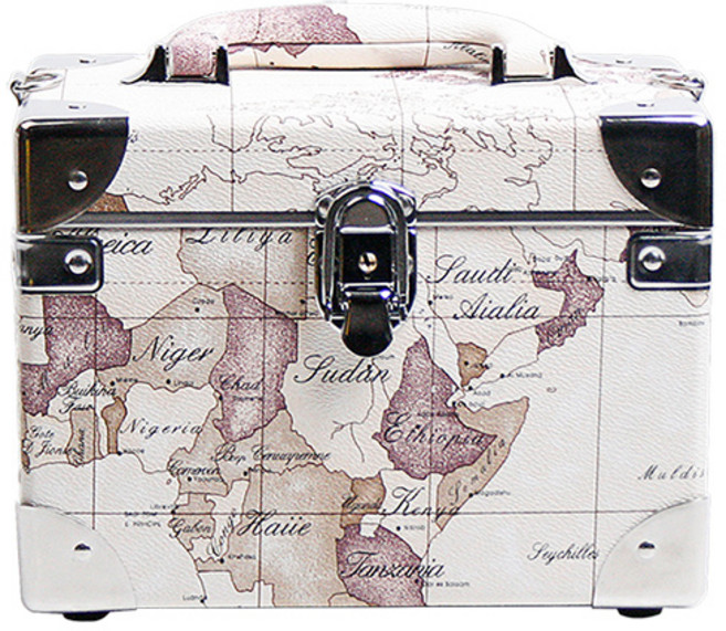 가방몰 뷰티다용도1단메이크업박스DFF101-BW 베이지월드 무늬 메이크업박스, 1개