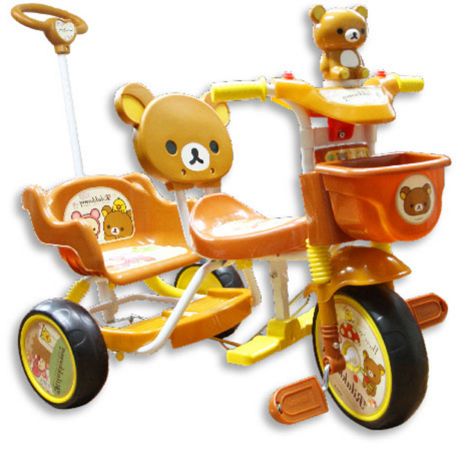 토이아토 리락쿠마 2인용 보조 핸들 세발자전거, 1개