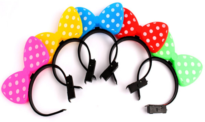 리코코리아 LED 야광봉 콘서트봉 파티용품 응원도구 재롱잔치 별봉 리본 왕관머리띠 하트봉, 선택1)리본머리띠 야광봉(블루), 1개