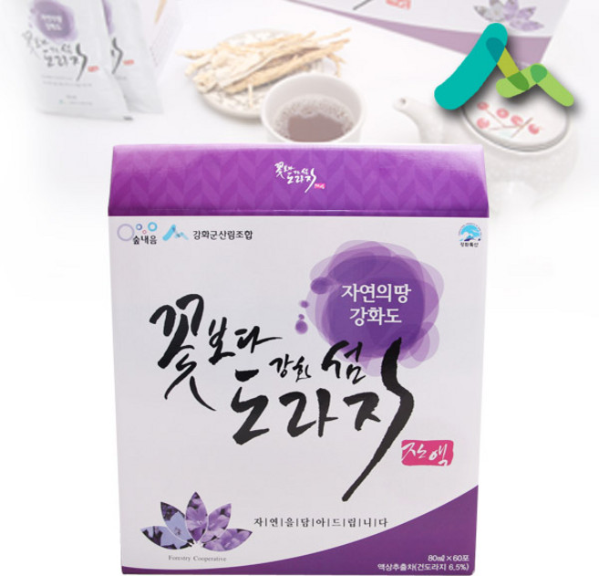 강화군산림조합 꽃보다 강화섬 도라지 진액 30포 건강즙, 1박스, 강화섬도라지 진액 60포입