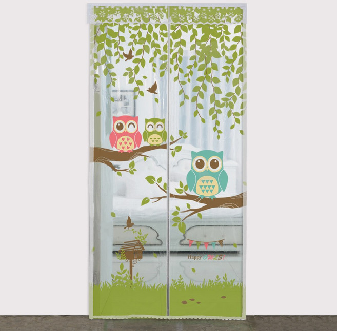 다샵 현관 방문 창문 베란다용 일체형자석 EVA 방풍비닐, EVA 일체형 행복부엉이(투명), 1개