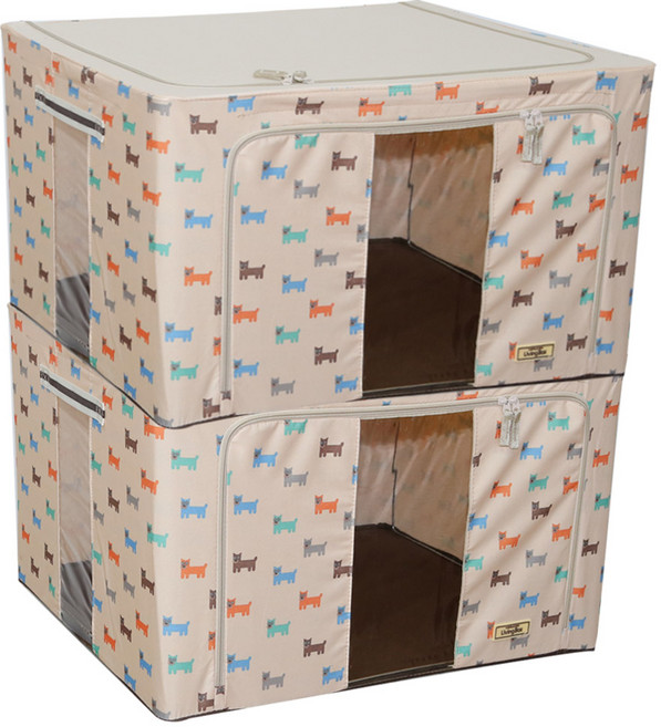 마이닝 패브릭리빙 박스 120L, 베이지, 2개