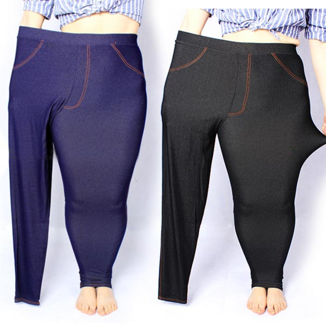 오래달리기 BIG 포켓데님 레깅스 레깅스 빅사이즈레깅스 데님레깅스