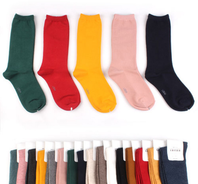 양말예찬 여성용 숙녀무지 장목양말