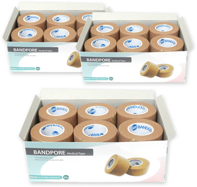 밴드골드 밴드포어 종이반창고 살색 12p, 3개