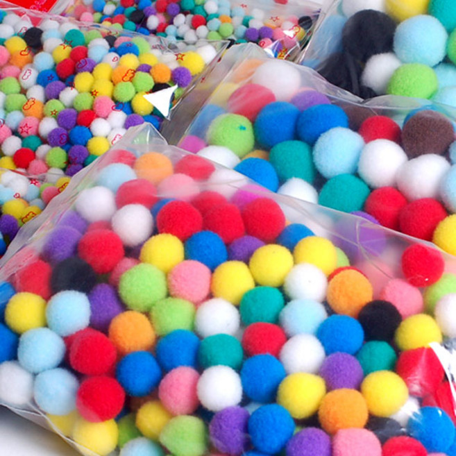 국산 혼합폼폼이 뿅뿅이 칼라솜 솜방울 8mm-50mm, 혼합40mm