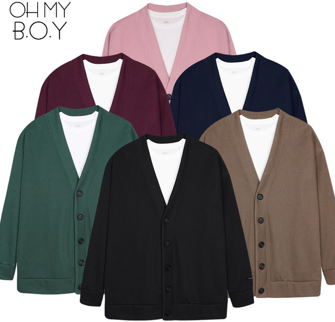 오마보이 남녀공용 UNI 루즈핏 기본 가디건 MD11151121