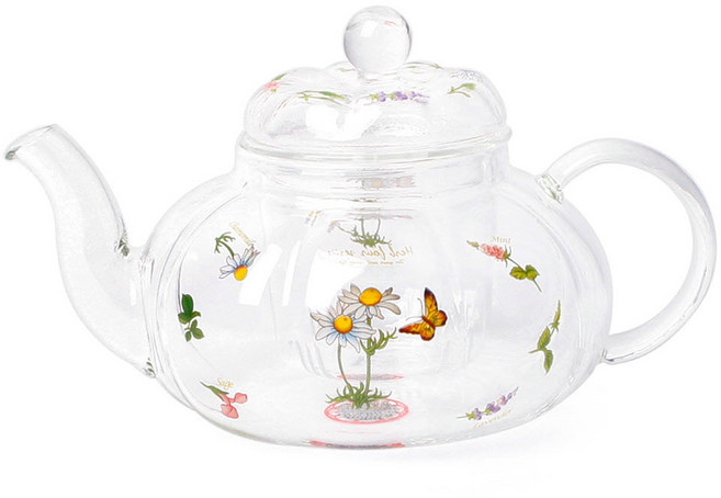 토탈하우스 마린 글라스 호박 티포트 내열유리 글래스 차주전자, 마린-글라스-호박-티포트(6247), 700ml