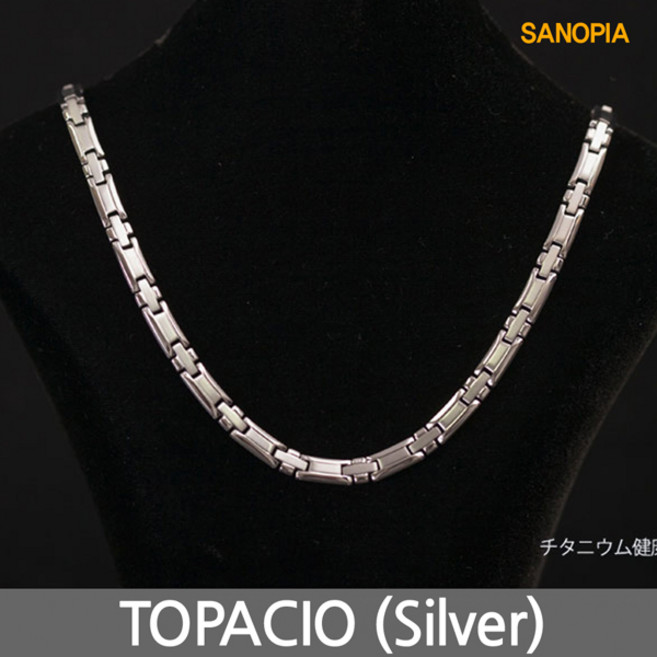사노피아 게르마늄 티타늄 자석 목걸이 토파시오 (실버)